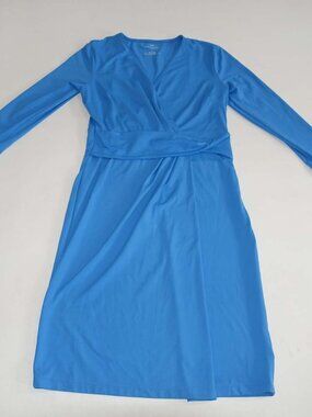 Talbots Women's V-Neck Sheath Dress Petite Petite 3/4 Sleeves Stretch Nylon PP